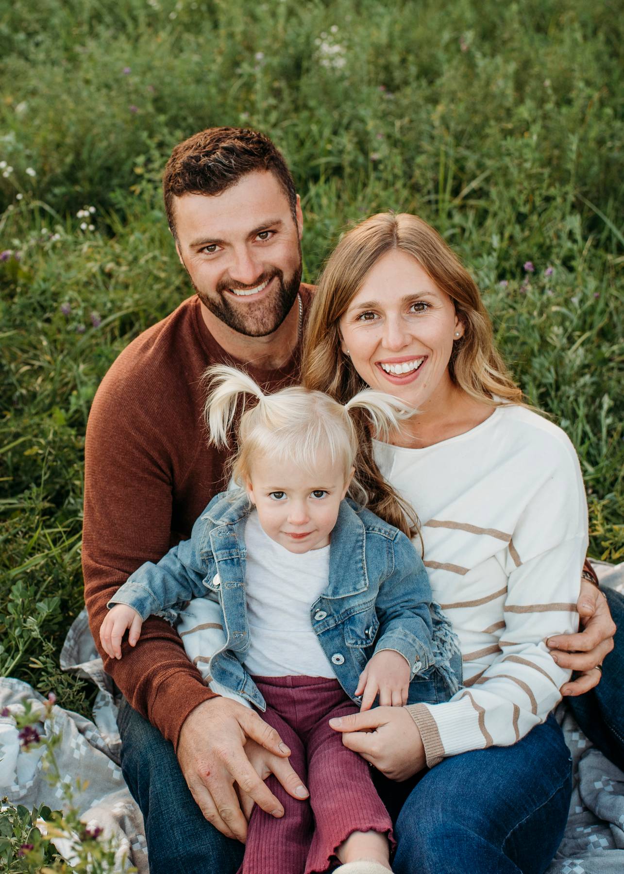 Darren Martin with his wife and daughter in West Grey